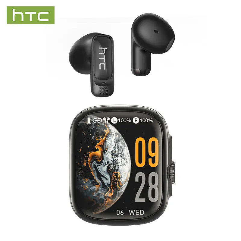HTC NE72 Electronic In-Ear Headphones - Everyday Earbuds, Tiktok-Compatible, Smart Screen Translation, Dual Touch Media Control, 8+ Hr Playtime, Music & Calls, Charging, Wearable Tech, Secure Earbud Fit, Travel, Work Hacks, Ideal for Content Creators