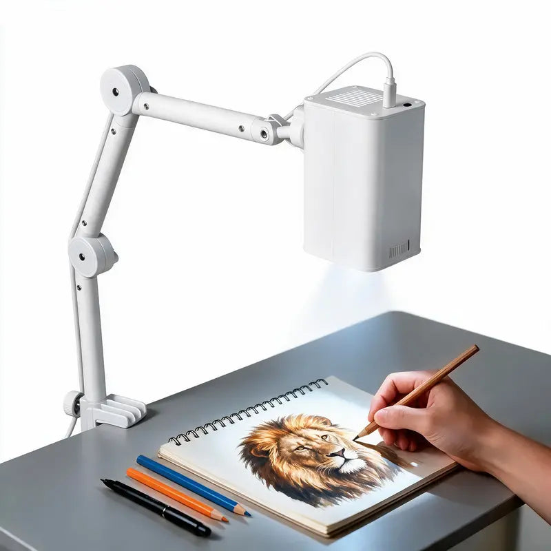 PRO Art Tracing Projector, 3-Segment Foldable Arm Wireless Type-C Tabletop DIY Art Tool, 1280X720 HD, 5Ghz Dual-Band Wifi, Compatible with Ios/Android/Tablet, for Sketching & Craft Room Painting, Cool Christmas Gift