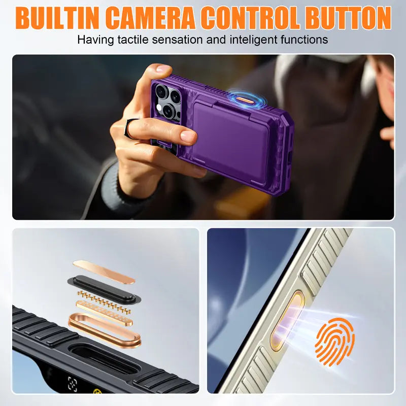 BSNRM Women'S Smartphone Casing - Durable Cellphone Shell (TPU+PC), Shockproof Rugged Silicone Cover for Iphone 18 Pro Max/17 Pro/16 Pro Max, RFID Blocking 3-4 Card Holder, Camera Control Button, Slide Camera Cover, After-Sales Support
