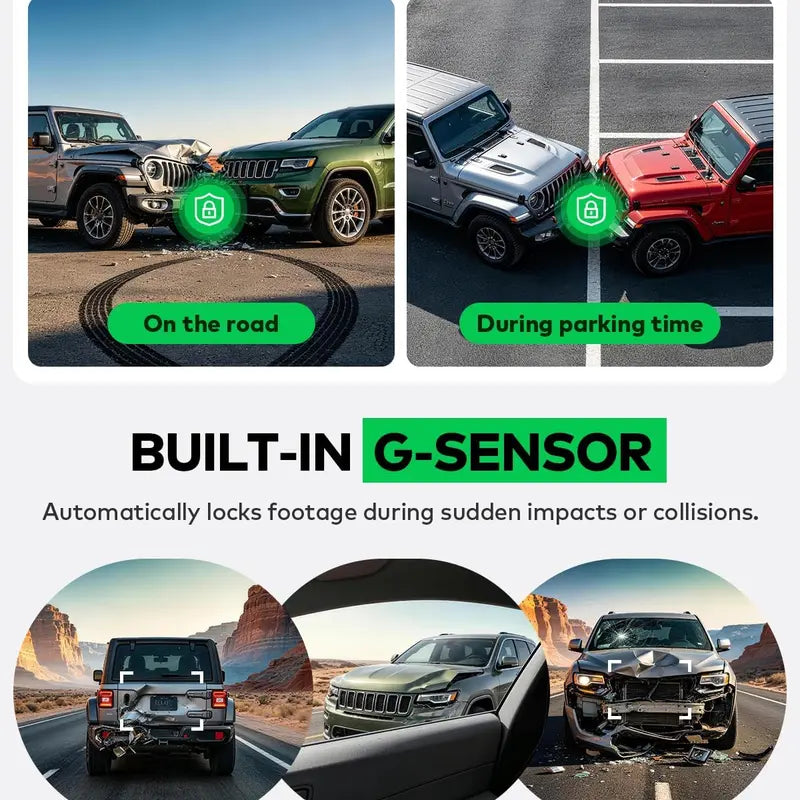 TERUNSOUL D018 Model Vehicle Dashcam Cam - Triple Lens 4K 3-Channel, 4K+4K+1080P, 5Ghz Wifi + USB-C, GPS, 128GB Card, IR Night Vision, Parking Mode, Wide-Angle, Full Lamination, Loop Record, HD Driving Recorder for Car Vlogging, Auto Gadgets Gifts,Toolupg