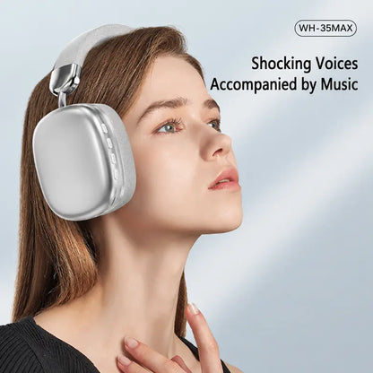 Over-Ear Wireless Bluetooth Headphones with Noise Cancellation - Ideal for Gaming, Featuring Built-In Microphone, Rechargeable Lithium-Ion Battery, and Compatibility with Mobile Phones, iPhone, Android, and Computers