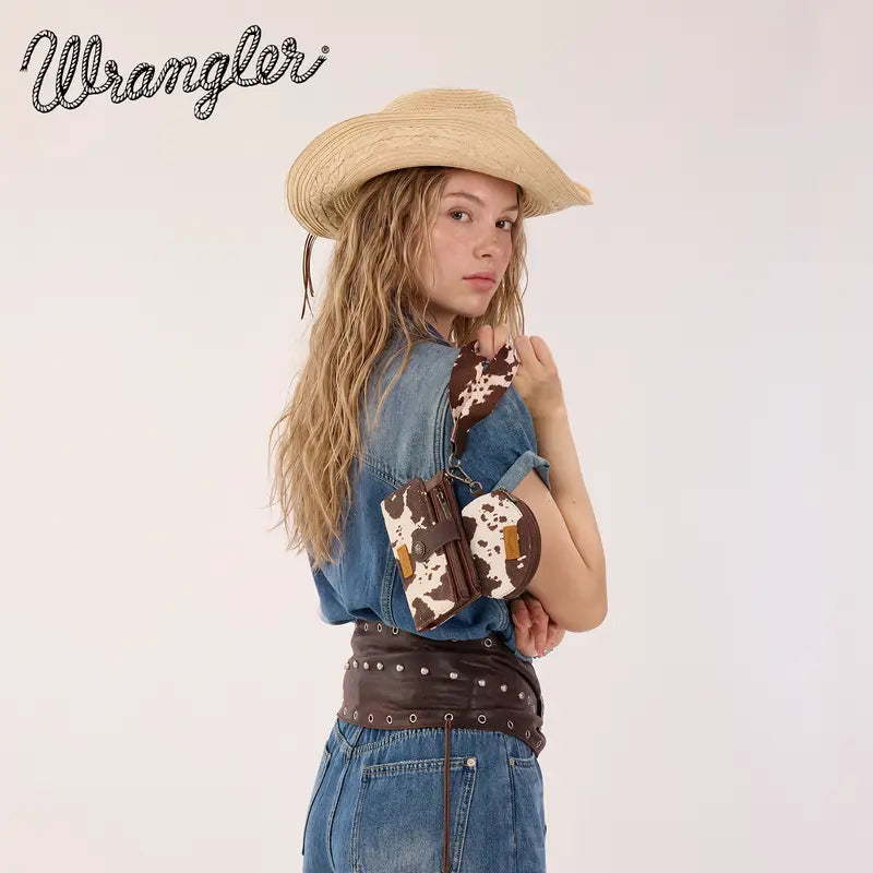 Wrangler Keychain Wristlet Wallets for Women with Detachable Coin Purse and Zipper Wallet