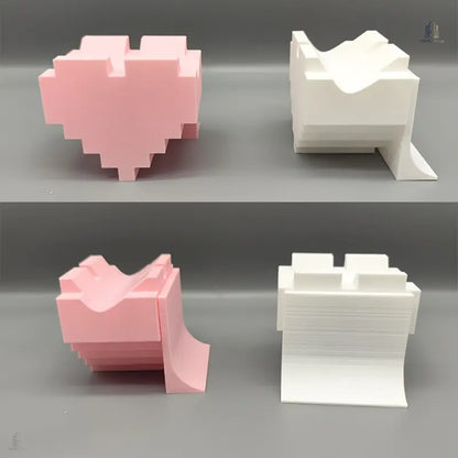 1Pc Retro Heart-Shaped Polyethylene Gaming Controller Display Stand, Pink & White Pixel Art Holder with Anti-Slip Base for PS5/PS4, Desktop Decor PS5 Accessories (Stand Only), Gaming Accessories