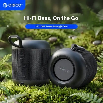ORICO Wireless BT Speaker (Bluetooth 6.0 Connectivity) - 27H Playtime, TWS Pairing, 360° Immersive Hifi Stereo Sound, IPX5 Splash Resistant, USB-C, Handheld Built-In Compact Music Device, for Camping, Home - BG01
