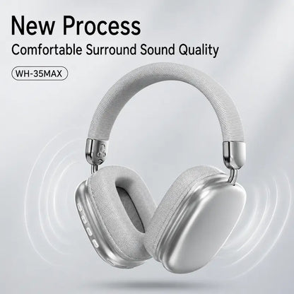 Over-Ear Wireless Bluetooth Headphones with Noise Cancellation - Ideal for Gaming, Featuring Built-In Microphone, Rechargeable Lithium-Ion Battery, and Compatibility with Mobile Phones, iPhone, Android, and Computers
