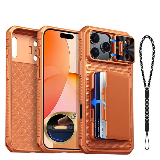 BSNRM Women'S Smartphone Casing - Durable Cellphone Shell (TPU+PC), Shockproof Rugged Silicone Cover for Iphone 18 Pro Max/17 Pro/16 Pro Max, RFID Blocking 3-4 Card Holder, Camera Control Button, Slide Camera Cover, After-Sales Support