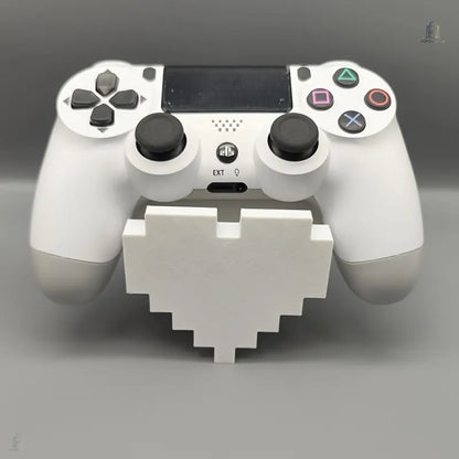1Pc Retro Heart-Shaped Polyethylene Gaming Controller Display Stand, Pink & White Pixel Art Holder with Anti-Slip Base for PS5/PS4, Desktop Decor PS5 Accessories (Stand Only), Gaming Accessories