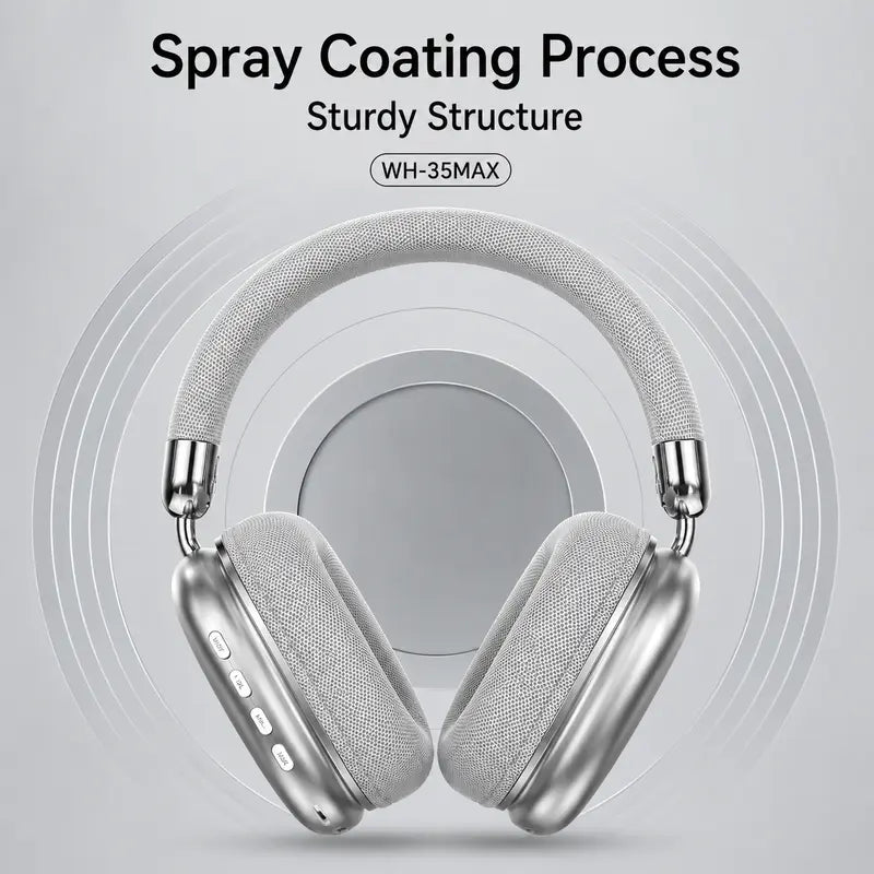 Over-Ear Wireless Bluetooth Headphones with Noise Cancellation - Ideal for Gaming, Featuring Built-In Microphone, Rechargeable Lithium-Ion Battery, and Compatibility with Mobile Phones, iPhone, Android, and Computers