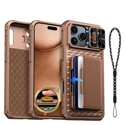 BSNRM Women'S Smartphone Casing - Durable Cellphone Shell (TPU+PC), Shockproof Rugged Silicone Cover for Iphone 18 Pro Max/17 Pro/16 Pro Max, RFID Blocking 3-4 Card Holder, Camera Control Button, Slide Camera Cover, After-Sales Support