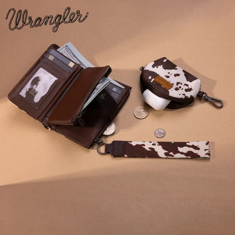 Wrangler Keychain Wristlet Wallets for Women with Detachable Coin Purse and Zipper Wallet