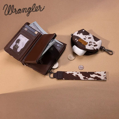 Wrangler Keychain Wristlet Wallets for Women with Detachable Coin Purse and Zipper Wallet