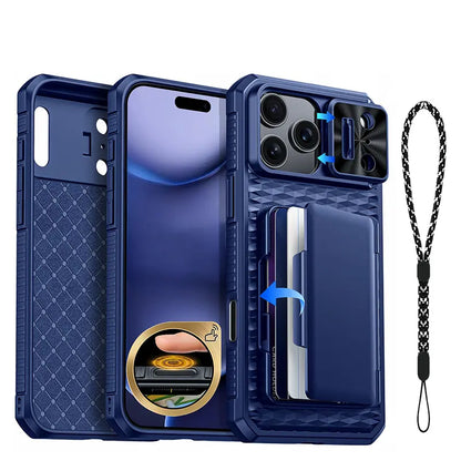 BSNRM Women'S Smartphone Casing - Durable Cellphone Shell (TPU+PC), Shockproof Rugged Silicone Cover for Iphone 18 Pro Max/17 Pro/16 Pro Max, RFID Blocking 3-4 Card Holder, Camera Control Button, Slide Camera Cover, After-Sales Support