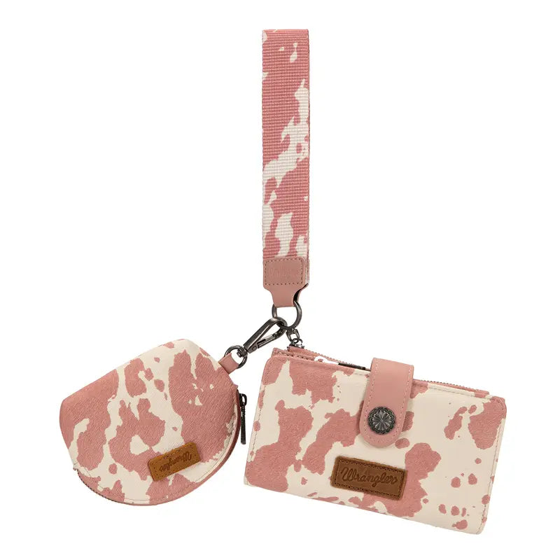 Wrangler Keychain Wristlet Wallets for Women with Detachable Coin Purse and Zipper Wallet