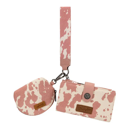 Wrangler Keychain Wristlet Wallets for Women with Detachable Coin Purse and Zipper Wallet