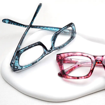 4-Color Set of Blue Light-Blocking Reading Glasses with Spring Hinges for Effective Eye Protection; Designed for Women; Suitable for All Face Shapes; Stylish Reading Glasses