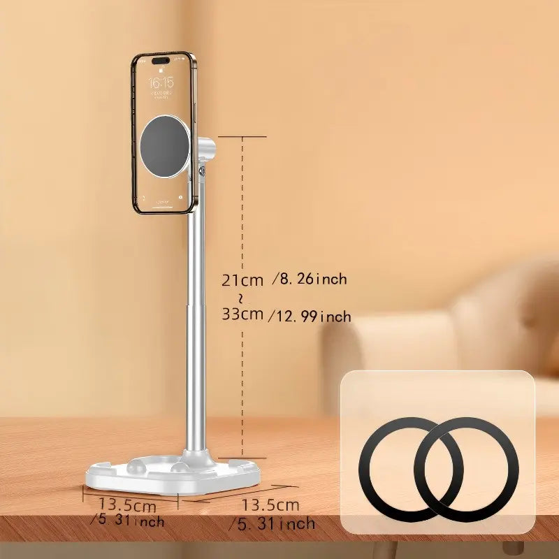 1 Pack Magnetic Phone Stand, Height Adjustable Desktop Phone Holder Mount, Compatible with Magsafe Iphone 17/16/15/14/13/12