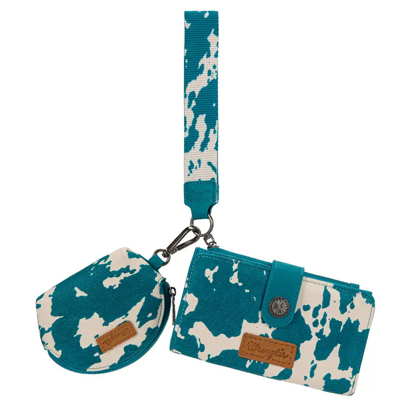 Wrangler Keychain Wristlet Wallets for Women with Detachable Coin Purse and Zipper Wallet