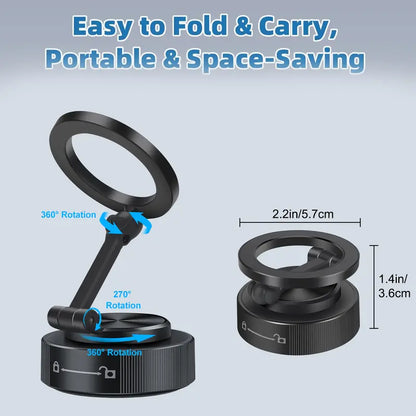 Magnetic Suction Cup Phone Holder - 360° Adjustable Phone Stand for All Smartphones, Vacuum Cell Phone Holder, Suitable for Most Models Smartphone Cell Phone Mount Cellphone