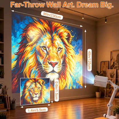 PRO Art Tracing Projector, 3-Segment Foldable Arm Wireless Type-C Tabletop DIY Art Tool, 1280X720 HD, 5Ghz Dual-Band Wifi, Compatible with Ios/Android/Tablet, for Sketching & Craft Room Painting, Cool Christmas Gift