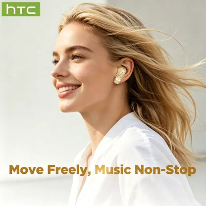 HTC NE72 Electronic In-Ear Headphones - Everyday Earbuds, Tiktok-Compatible, Smart Screen Translation, Dual Touch Media Control, 8+ Hr Playtime, Music & Calls, Charging, Wearable Tech, Secure Earbud Fit, Travel, Work Hacks, Ideal for Content Creators