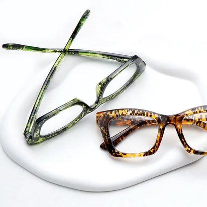4-Color Set of Blue Light-Blocking Reading Glasses with Spring Hinges for Effective Eye Protection; Designed for Women; Suitable for All Face Shapes; Stylish Reading Glasses