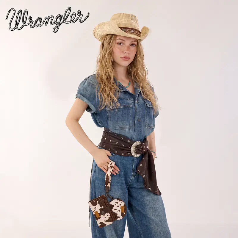 Wrangler Keychain Wristlet Wallets for Women with Detachable Coin Purse and Zipper Wallet