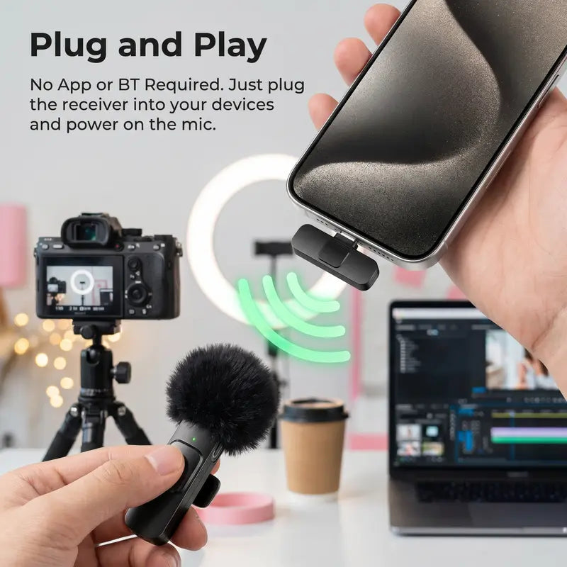 HITOZON Mini Wireless Lavalier Microphone 2 Pcs Set for Iphone/Android Smartphones, USB-C Lapel Mic with ABS, Clip, USB Cable, 1-Touch Recording, Mute, Plug & Record Fast, Camera-Compatible Plug-And-Play Vlogging Equipment,Techvibes
