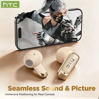 HTC NE72 Electronic In-Ear Headphones - Everyday Earbuds, Tiktok-Compatible, Smart Screen Translation, Dual Touch Media Control, 8+ Hr Playtime, Music & Calls, Charging, Wearable Tech, Secure Earbud Fit, Travel, Work Hacks, Ideal for Content Creators
