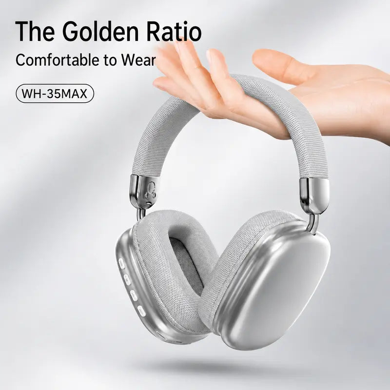 Over-Ear Wireless Bluetooth Headphones with Noise Cancellation - Ideal for Gaming, Featuring Built-In Microphone, Rechargeable Lithium-Ion Battery, and Compatibility with Mobile Phones, iPhone, Android, and Computers
