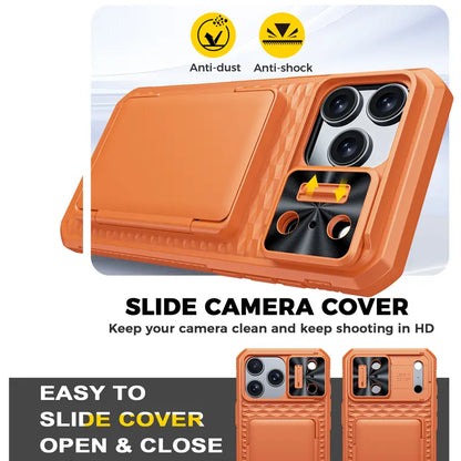 BSNRM Women'S Smartphone Casing - Durable Cellphone Shell (TPU+PC), Shockproof Rugged Silicone Cover for Iphone 18 Pro Max/17 Pro/16 Pro Max, RFID Blocking 3-4 Card Holder, Camera Control Button, Slide Camera Cover, After-Sales Support