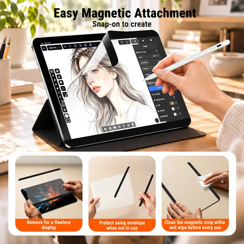 Paper-Feel Screen Protector for Ipad 9Th/8Th/7Th Gen, Pro 11" 4/3/2/1 (2022/2021/2020/2018) & Air 5/4/3 & Pro 10.5", Works with Tempered Glass, Anti-Glare, Reusable, Writing & Drawing