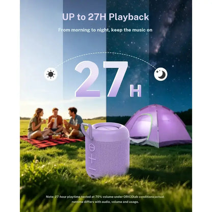 ORICO Wireless BT Speaker (Bluetooth 6.0 Connectivity) - 27H Playtime, TWS Pairing, 360° Immersive Hifi Stereo Sound, IPX5 Splash Resistant, USB-C, Handheld Built-In Compact Music Device, for Camping, Home - BG01
