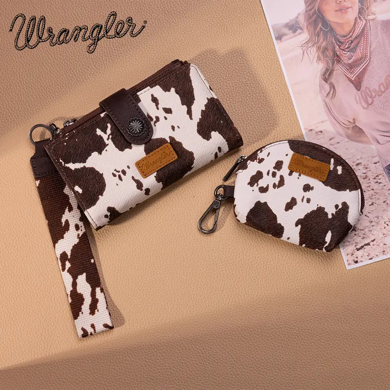 Wrangler Keychain Wristlet Wallets for Women with Detachable Coin Purse and Zipper Wallet
