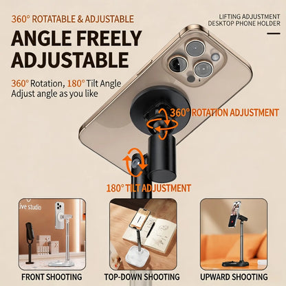 1 Pack Magnetic Phone Stand, Height Adjustable Desktop Phone Holder Mount, Compatible with Magsafe Iphone 17/16/15/14/13/12