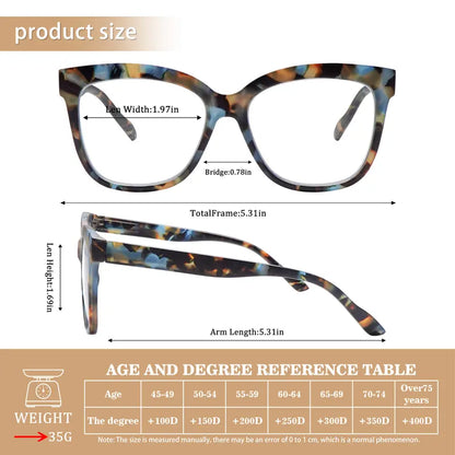 6-Piece Family Pack of Blue Light-Blocking Reading Glasses, Suitable for Men and Women, Featuring Solid-Color and Stylish Patterned Frames, Spring Hinges, and Durable Lenses—Perfect for Everyday Wear