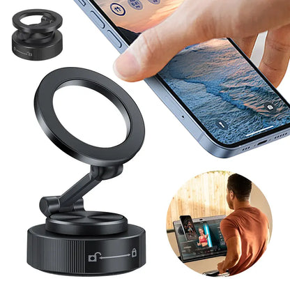 Magnetic Suction Cup Phone Holder - 360° Adjustable Phone Stand for All Smartphones, Vacuum Cell Phone Holder, Suitable for Most Models Smartphone Cell Phone Mount Cellphone