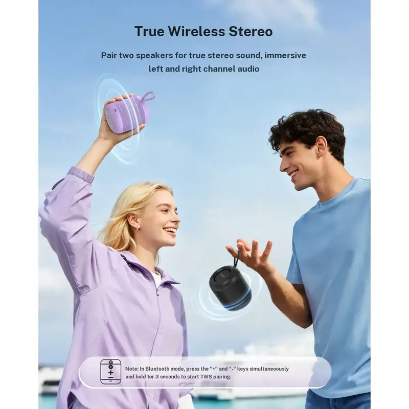 ORICO Wireless BT Speaker (Bluetooth 6.0 Connectivity) - 27H Playtime, TWS Pairing, 360° Immersive Hifi Stereo Sound, IPX5 Splash Resistant, USB-C, Handheld Built-In Compact Music Device, for Camping, Home - BG01