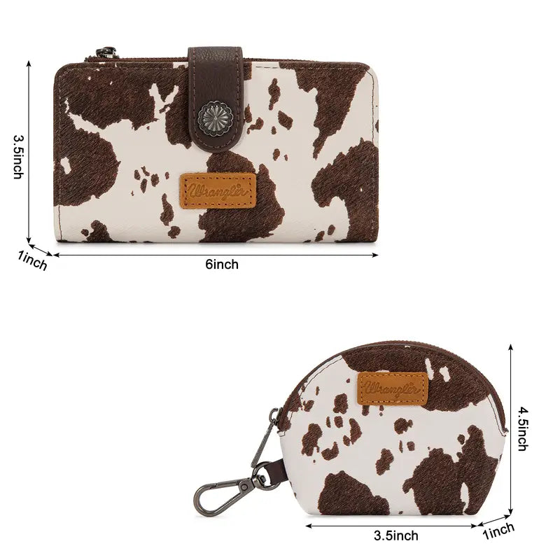 Wrangler Keychain Wristlet Wallets for Women with Detachable Coin Purse and Zipper Wallet