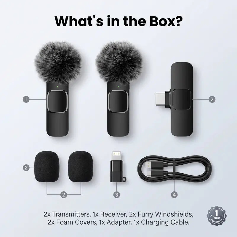 HITOZON Mini Wireless Lavalier Microphone 2 Pcs Set for Iphone/Android Smartphones, USB-C Lapel Mic with ABS, Clip, USB Cable, 1-Touch Recording, Mute, Plug & Record Fast, Camera-Compatible Plug-And-Play Vlogging Equipment,Techvibes