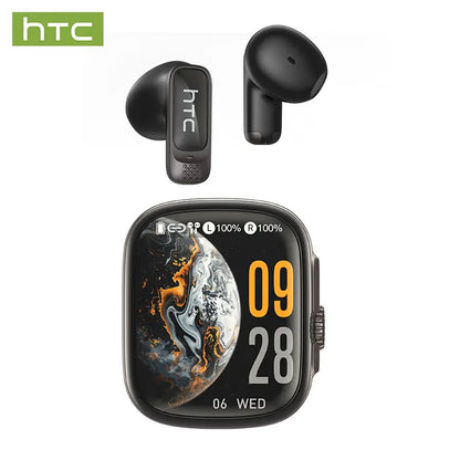 HTC NE72 Electronic In-Ear Headphones - Everyday Earbuds, Tiktok-Compatible, Smart Screen Translation, Dual Touch Media Control, 8+ Hr Playtime, Music & Calls, Charging, Wearable Tech, Secure Earbud Fit, Travel, Work Hacks, Ideal for Content Creators