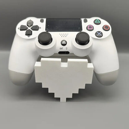 1Pc Retro Heart-Shaped Polyethylene Gaming Controller Display Stand, Pink & White Pixel Art Holder with Anti-Slip Base for PS5/PS4, Desktop Decor PS5 Accessories (Stand Only), Gaming Accessories