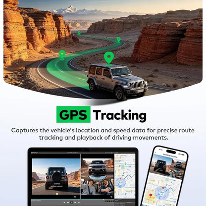 TERUNSOUL D018 Model Vehicle Dashcam Cam - Triple Lens 4K 3-Channel, 4K+4K+1080P, 5Ghz Wifi + USB-C, GPS, 128GB Card, IR Night Vision, Parking Mode, Wide-Angle, Full Lamination, Loop Record, HD Driving Recorder for Car Vlogging, Auto Gadgets Gifts,Toolupg