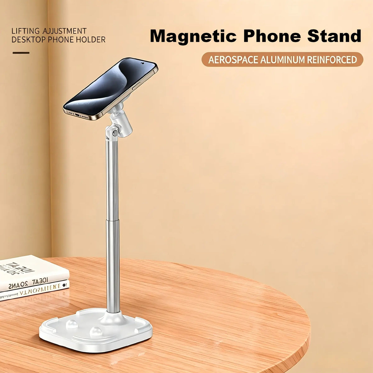 1 Pack Magnetic Phone Stand, Height Adjustable Desktop Phone Holder Mount, Compatible with Magsafe Iphone 17/16/15/14/13/12